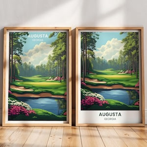 Augusta Travel Poster | Augusta Wall Art Decor | Georgia Travel gift | Augusta Print | Augusta National Golf Club Painting | Augusta course