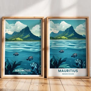 Mauritius Travel Poster | Mauritius Wall Art | Indian Ocean Poster | Mauritius Travel Gift | Poster Travel Art Africa | Indian Ocean Print