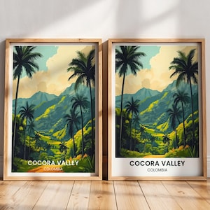 Cocora Valley Travel Poster | Cocora Valley Wall Art | colombia Poster | Colombia Travel gift | Cocora Valley Print | Colombia Painting