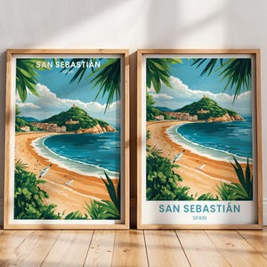 San Sebastián Travel Poster | San Sebastián Wall Art | San Sebastián Printable | Spain Travel gift | Donostia Art | San Sebastián Decor
