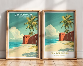 Dry Tortugas National Park Travel Poster | Florida Painting | Dry Tortugas National Park Print | Dry Tortugas Park Wall Art