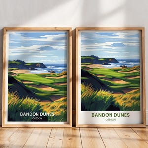 Bandon Dunes Travel Poster | Bandon Dunes Wall Art | Oregon Travel gift | Bandon Dunes resort golf course Art Print | Oregon Decor