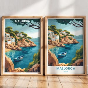 Mallorca Travel Poster | Cala Fornells Wall Art | Mallorca Printable | Spain Travel gift | Mallorca Art | Spain Mediterranean Coastal Decor
