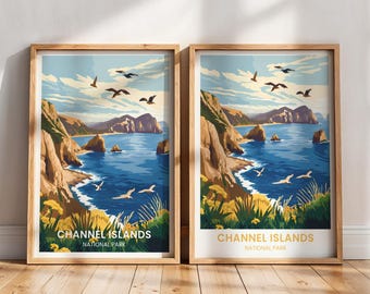 Channel Islands National Park Travel Poster | Channel Islands Print | Channel Islands Painting | Channel Islands Park California Wall Art