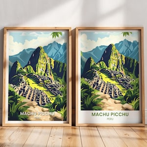 Machu Picchu Travel Poster | Machu Picchu Wall Art | Peru Travel gift | Machu Picchu Print | Machu Picchu Painting | Peru Art | peru poster