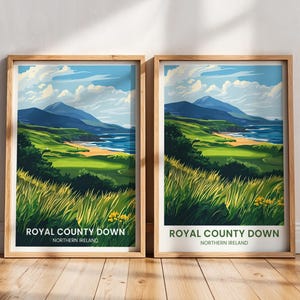 Royal County Down Travel Poster | Royal County Down Wall Art | Northern Ireland Travel gift | Royal County Down Art Print | Golf Course Gift