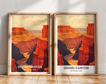 Grand Canyon National Park Travel Poster | Grand Canyon Print | Grand Canyon National Park Wall Art | Arizona Painting | Grand Canyon Art