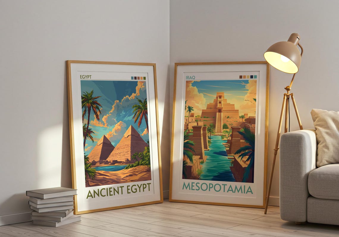 Ancient Civilizations Posters Set of 8 | Mesopotamia Gift | Egypt ...