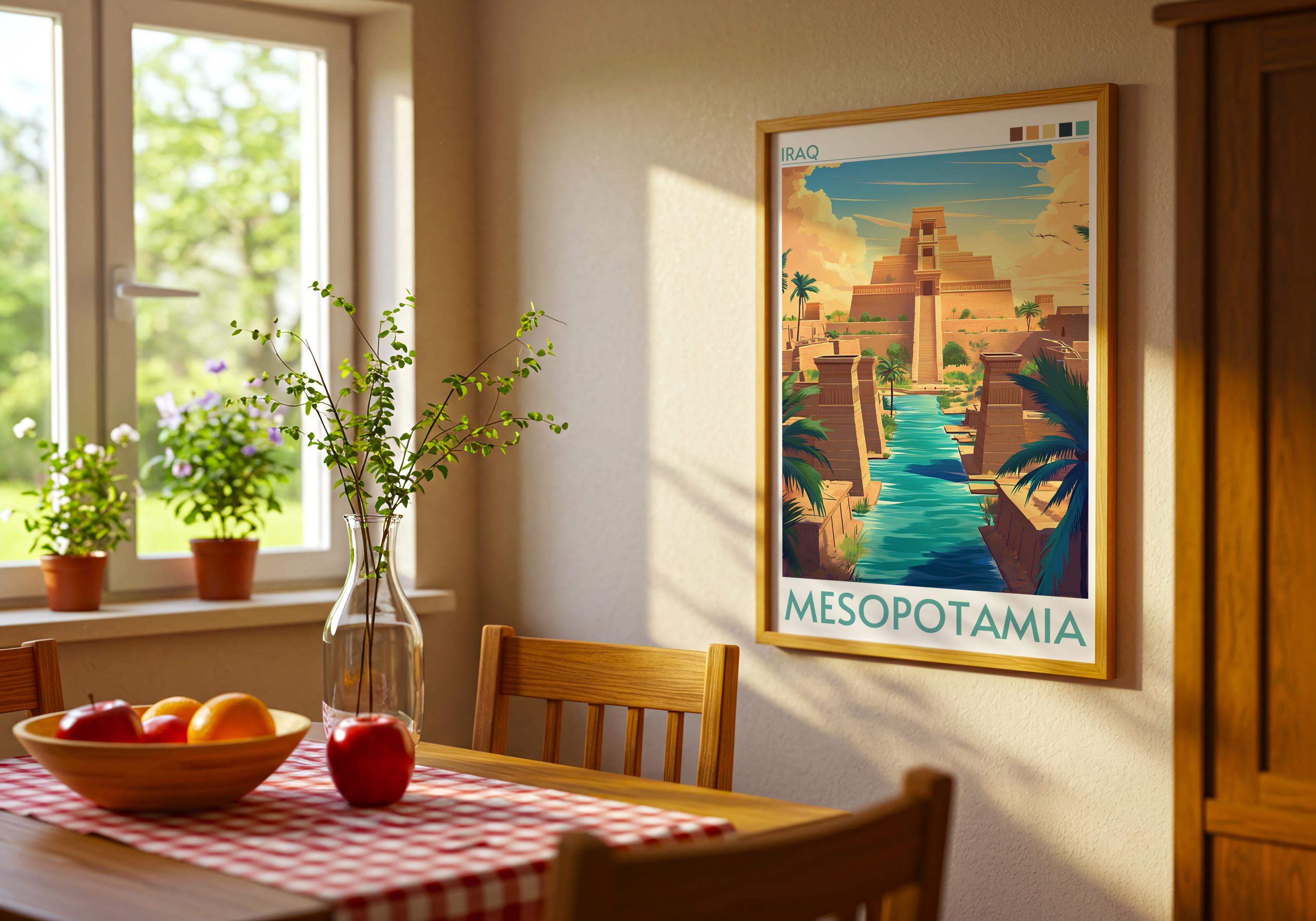 Ancient Mesopotamia Poster | Ziggurat Wall Art | Mesopotamia Art | Iraq ...