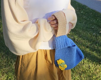 Crocheted Wrist Purse, Mosu Bag, Knot Bag, Handmade Crochet Bag, Crochet Handbag, Cute bag, Handmade bag, Cat bag, Gift for her