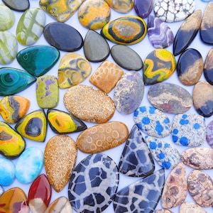 AAA Quality Natural Gemstone Mix Lot: Handmade Cabochons