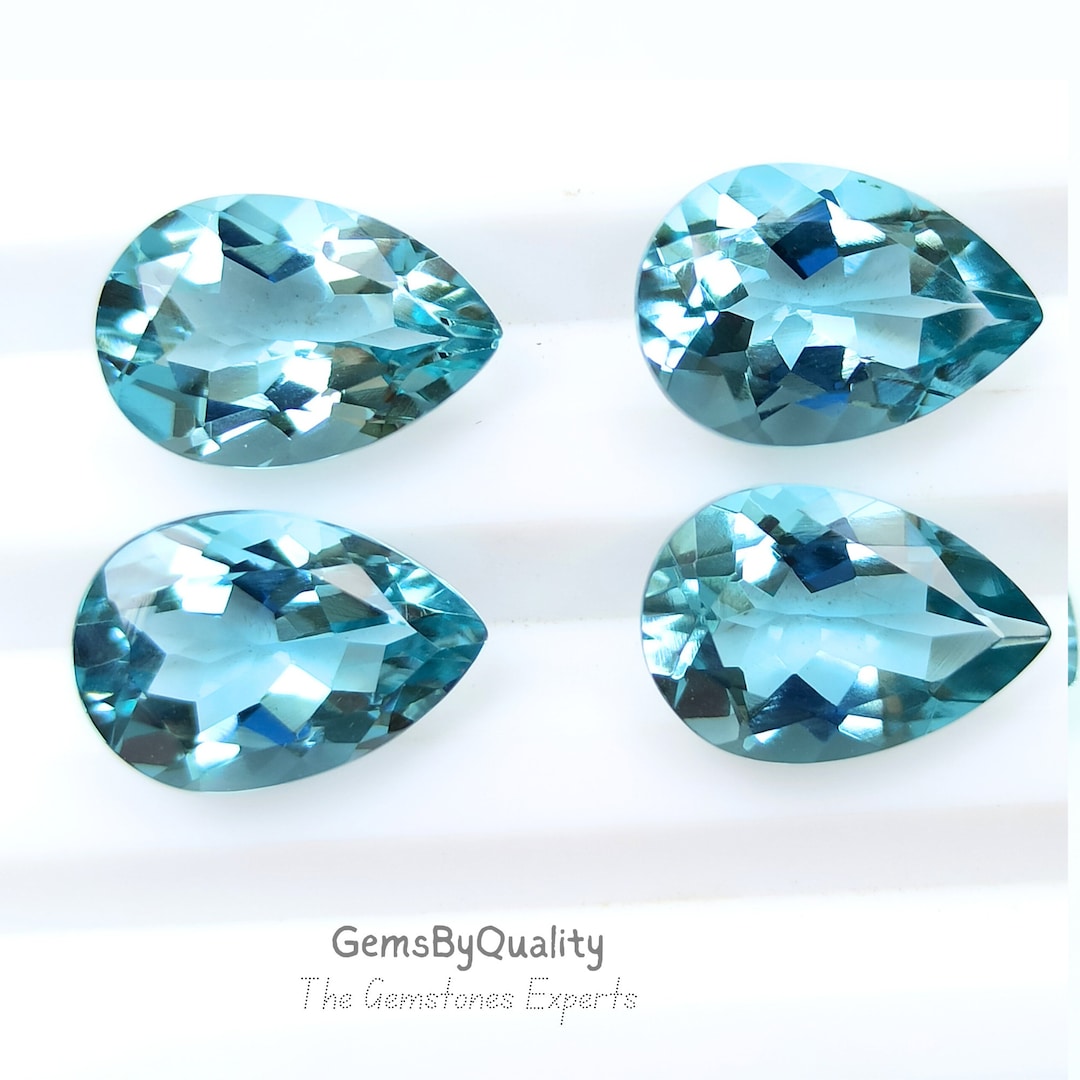 Aquamarine Quartz Faceted Pear Shape Gemstone Aquamarine Hydro Quartz ...