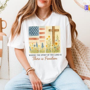 Christian USA Flag T-Shirt: Faith and Freedom 4th of July Top