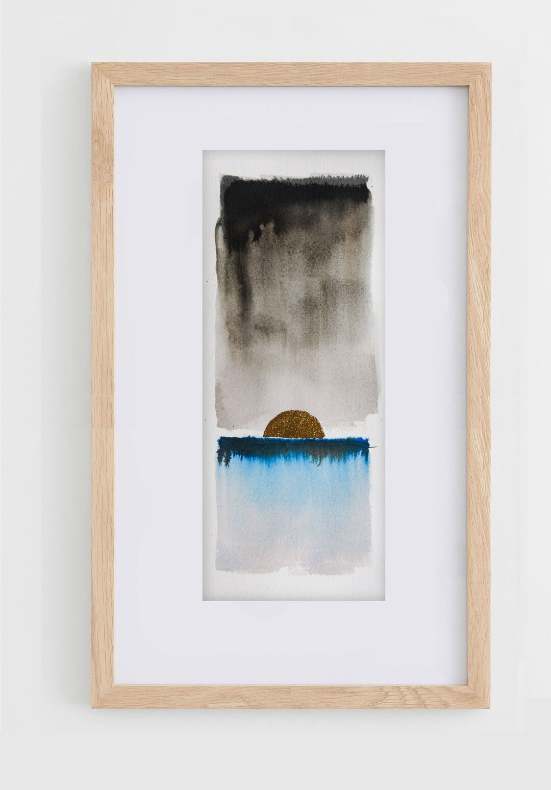 Modern Abstract, Moonrise Over Water Watercolor by Clair Hartmann ...