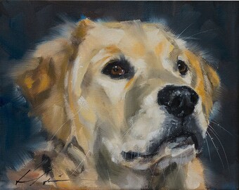 Custom Painted Oil Portrait of Your Dog From Your Photo by Clair Hartmann