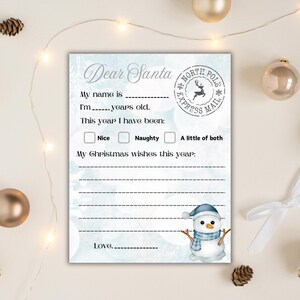 Brief an den Weihnachtsmann | Wunschliste Buchstabe | Weihnachtsbuchstabe | Lieber Weihnachtsmann Brief Vorlage | An Santa Vorlage Brief | Weihnachtsmann Buchstabe