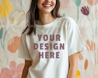 Maqueta de camiseta blanca Bella Canvas 3001, camisa Bella Canvas, maqueta de camiseta, maqueta de modelo, maqueta de camiseta, maqueta de camiseta blanca, maqueta de camiseta blanca