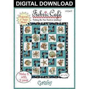 Patrón de colcha Gatsby de 3 yardas / Perfecto para paneles de 8 pulgadas - Descarga digital