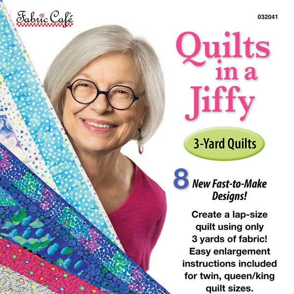 Quilts In A Jiffy 3 Yard Quilts boek. 8 geweldige quiltpatronen voor het gebruik van 3 meter stof