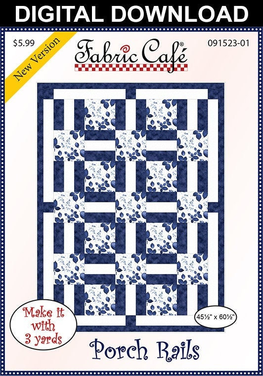 3-yard Quilt Pattern: PRETTY PLEASE by Fabric Café. Make an Easy 3