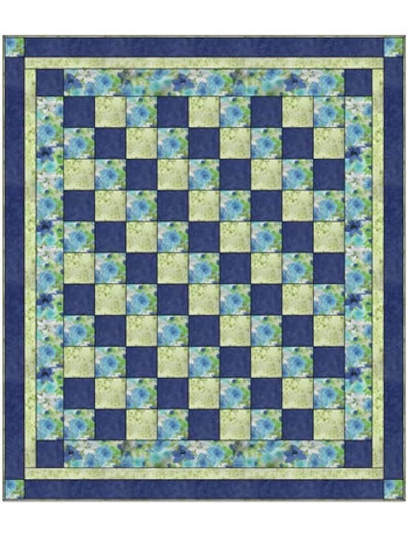 Downloadable Four Square Quilt Pattern Easy 3 Yard design Etsy