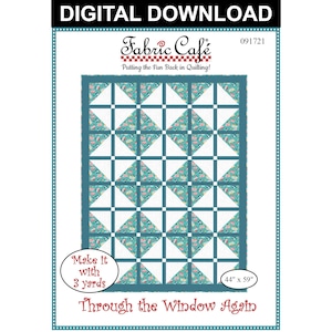 Door het raam weer quiltpatroon van 3 ye - digitale download