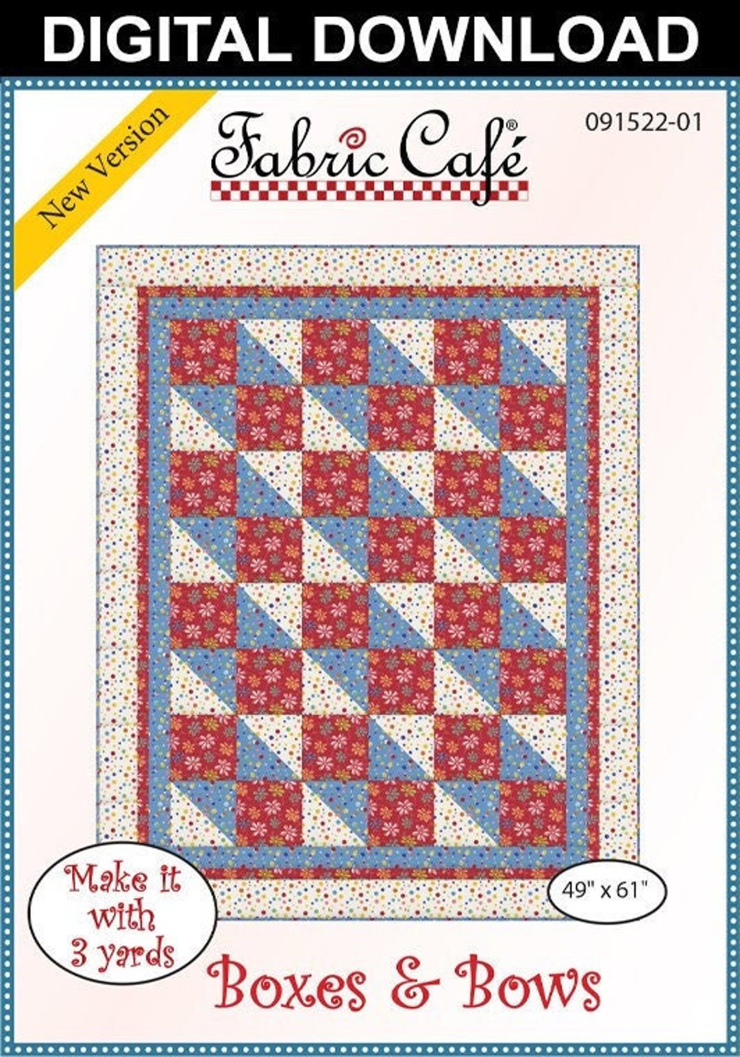 Porch Rails Pattern - 3-yard Quilt - Fabric Cafe