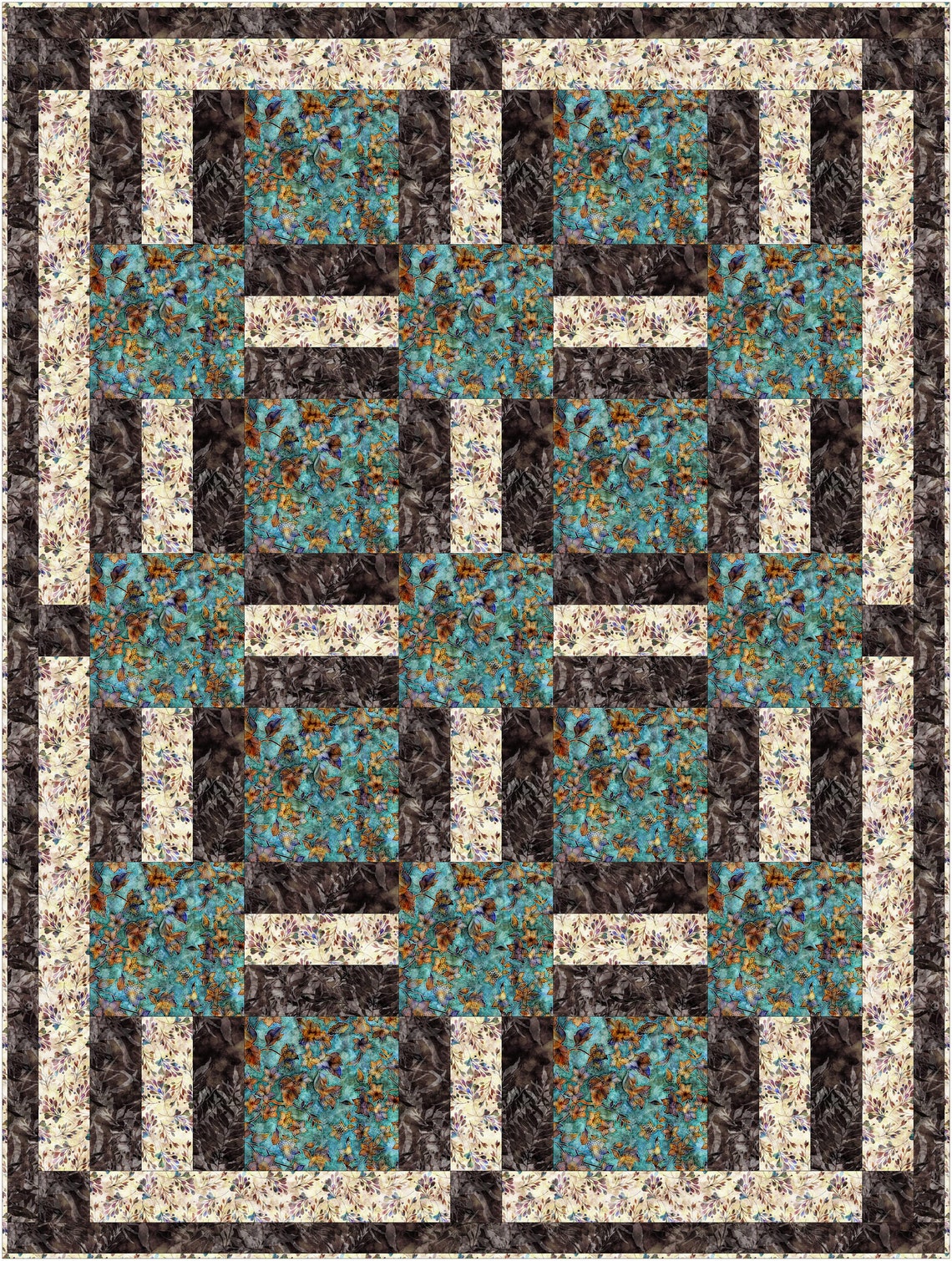 Downloadable Porch Rails Quilt Pattern Easy 3 Yard Design Etsy