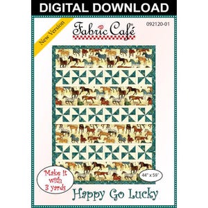 Happy Go Lucky 3-Yard-Quilt-Muster - Digital Download