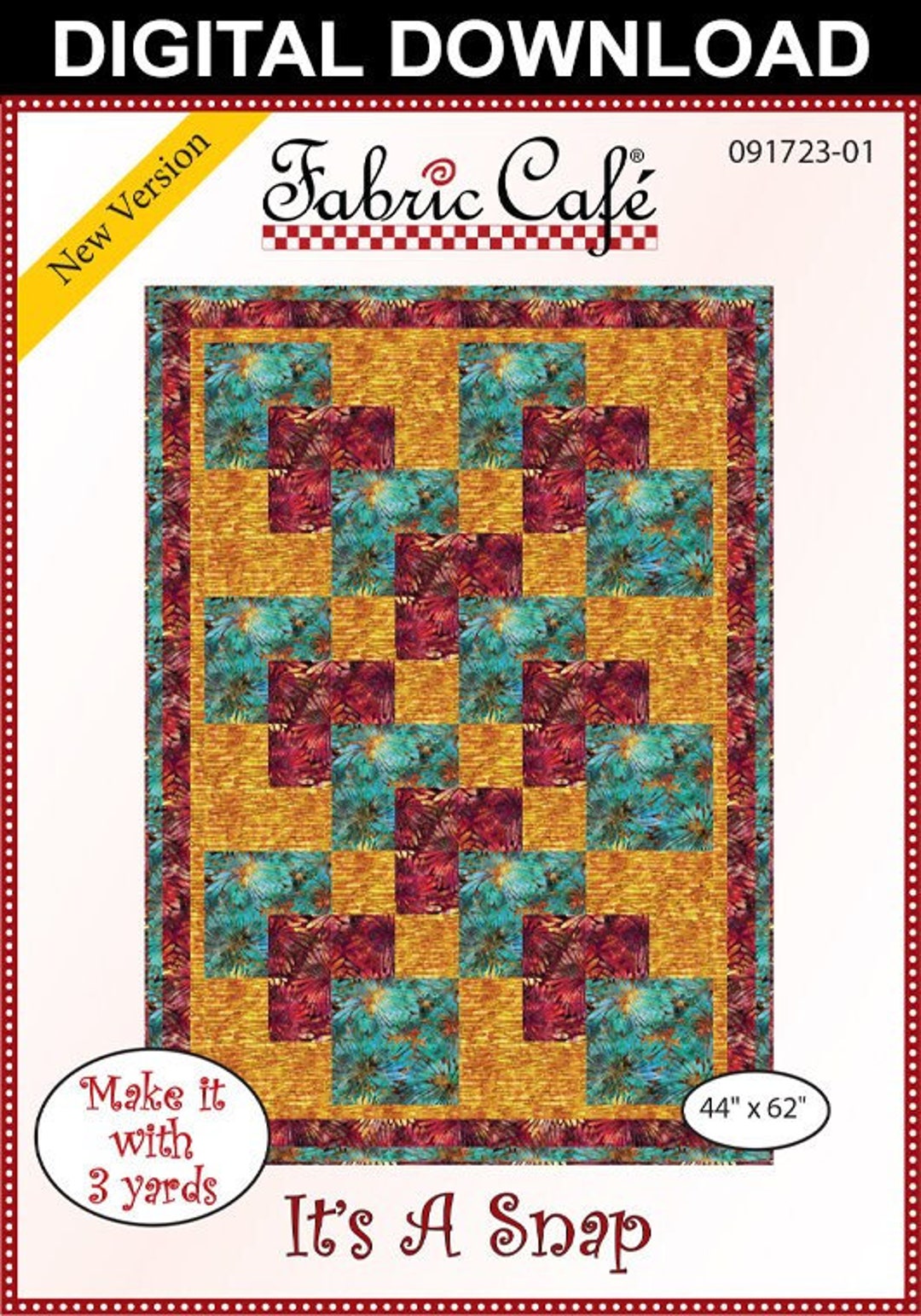 Stepping Stones 3-Yard Quilt Pattern from Fabric Cafe