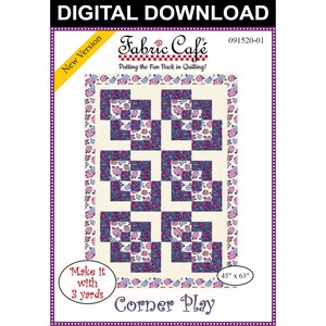 Patrón de colcha Corner Play de 3 yardas - Descarga digital