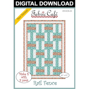 Rail Fence 3-Yard Quilt Pattern - Digital Download