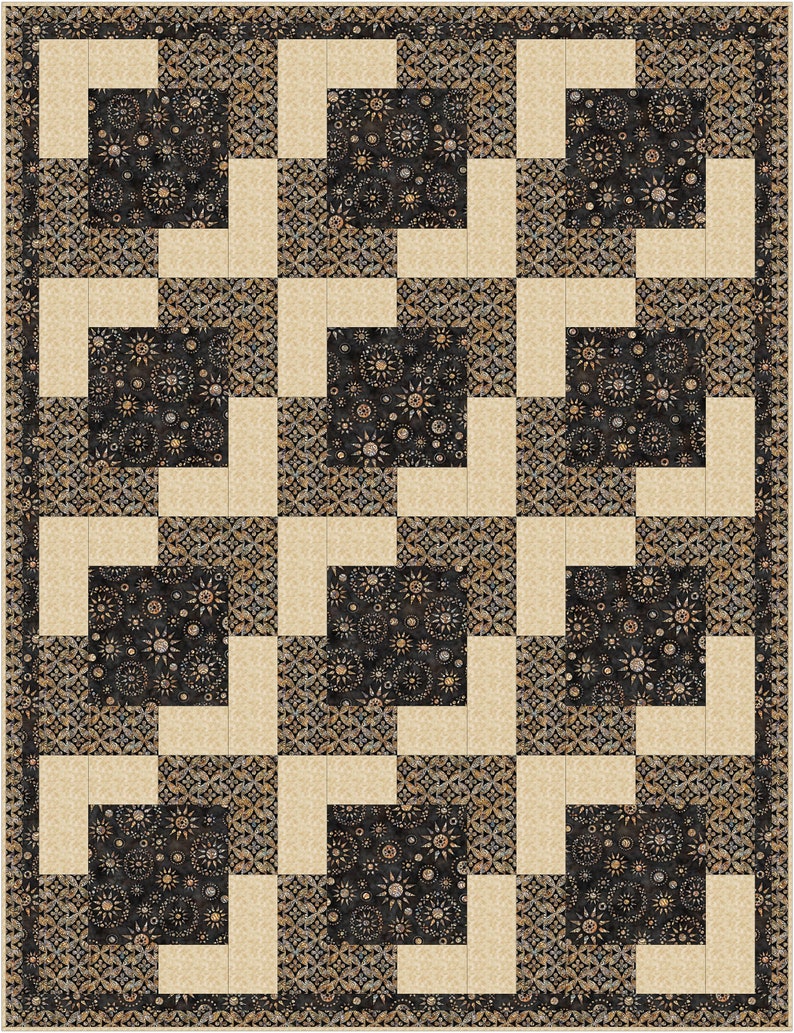 Downloadable Town Square Quilt Pattern Easy 3 Yard design image 6