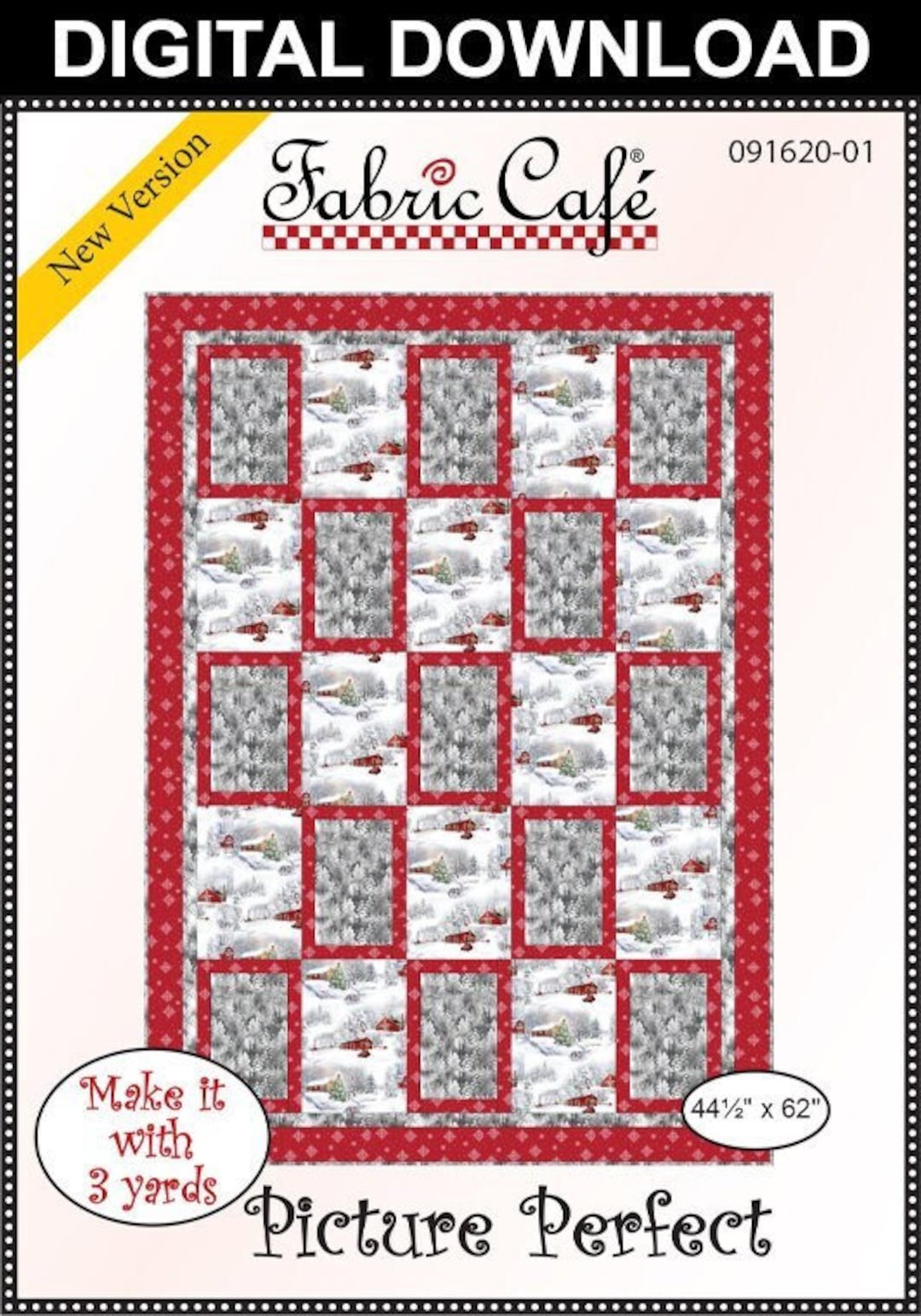 Downloadable Picture Perfect Quilt Pattern Easy 3 Yard Design Etsy