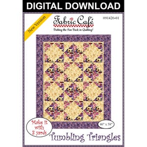 タンブリングトライアングル 3ヤードキルトパターン - デジタルダウンロード