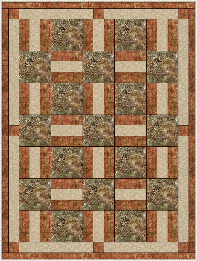 Downloadable Porch Rails Quilt Pattern Easy 3 Yard design image 3