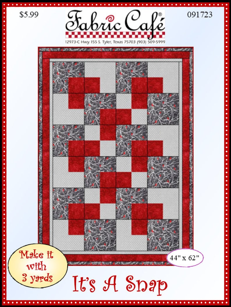 Downloadable It's a Snap Quilt Pattern Easy 3 Yard Design Etsy