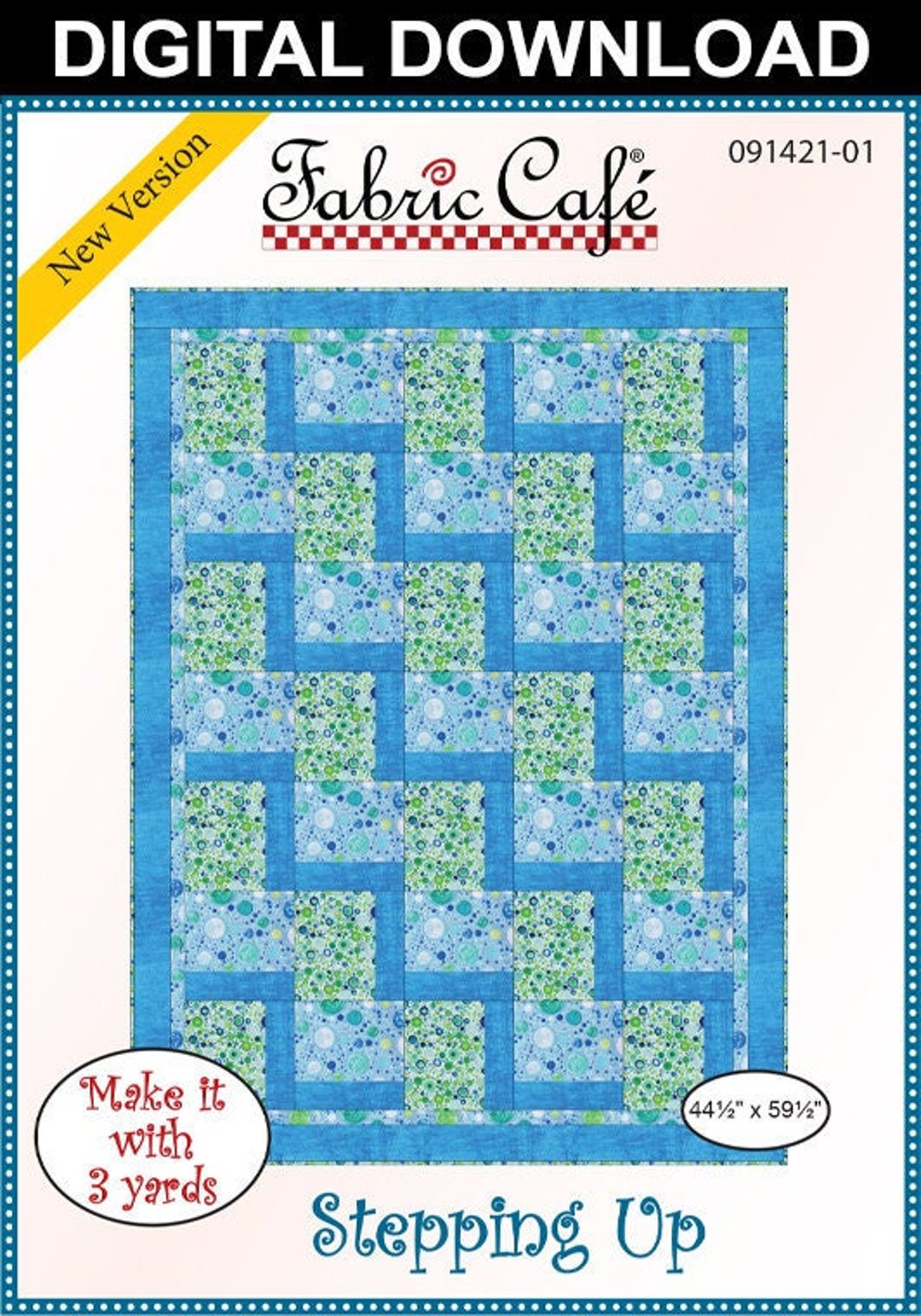 Stepping up 3-yard Quilt Pattern - Digital Download - Etsy stepping-up-3-yard-quilt-pattern-digital-download-etsy