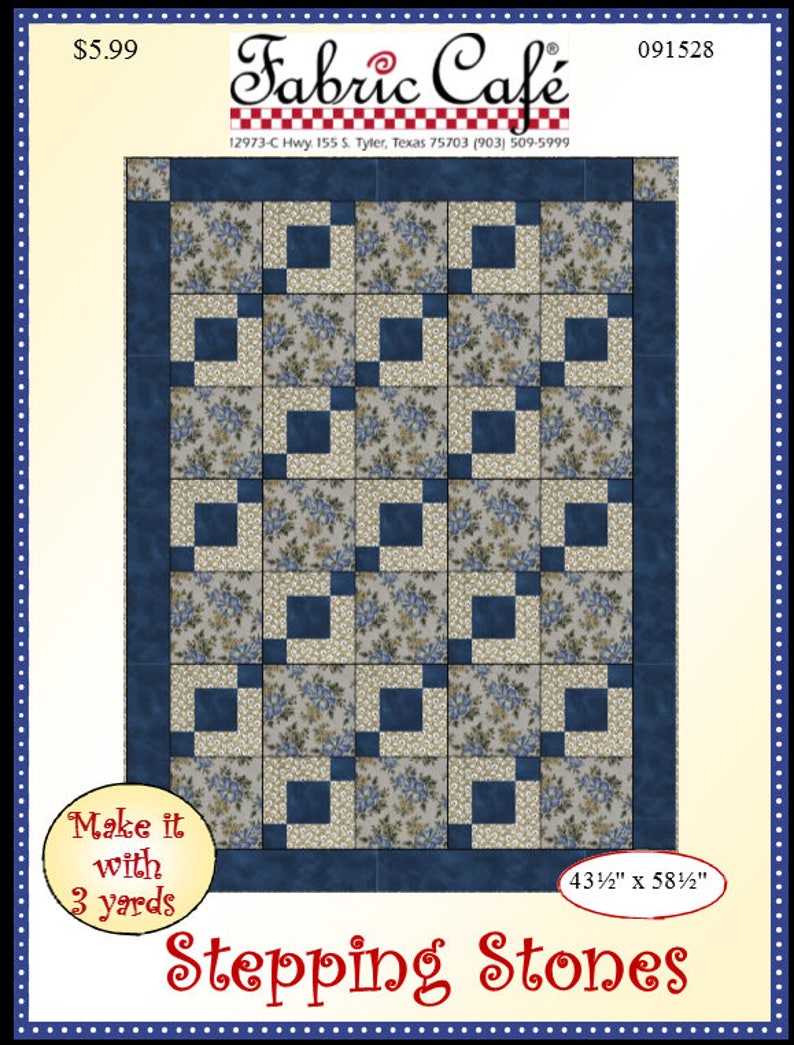 Downloadable Stepping Stones Quilt Pattern Easy 3 Yard Design Etsy