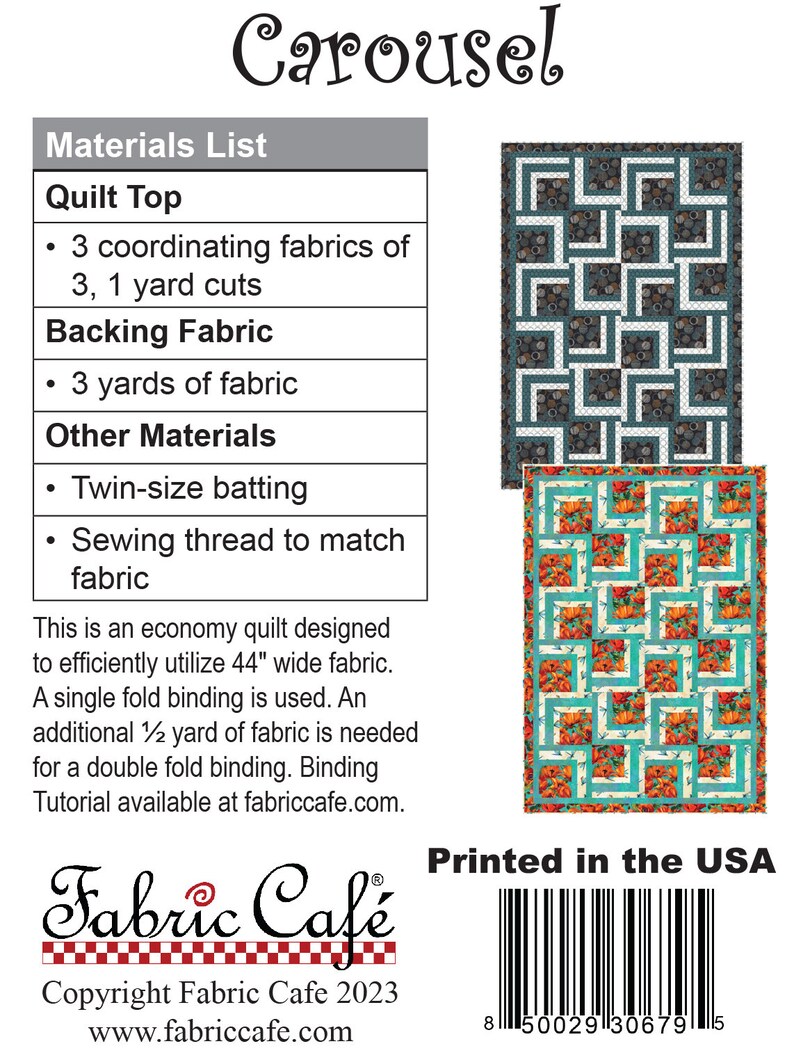 Carousel 3-yard Quilt Pattern - Digital Download - Etsy