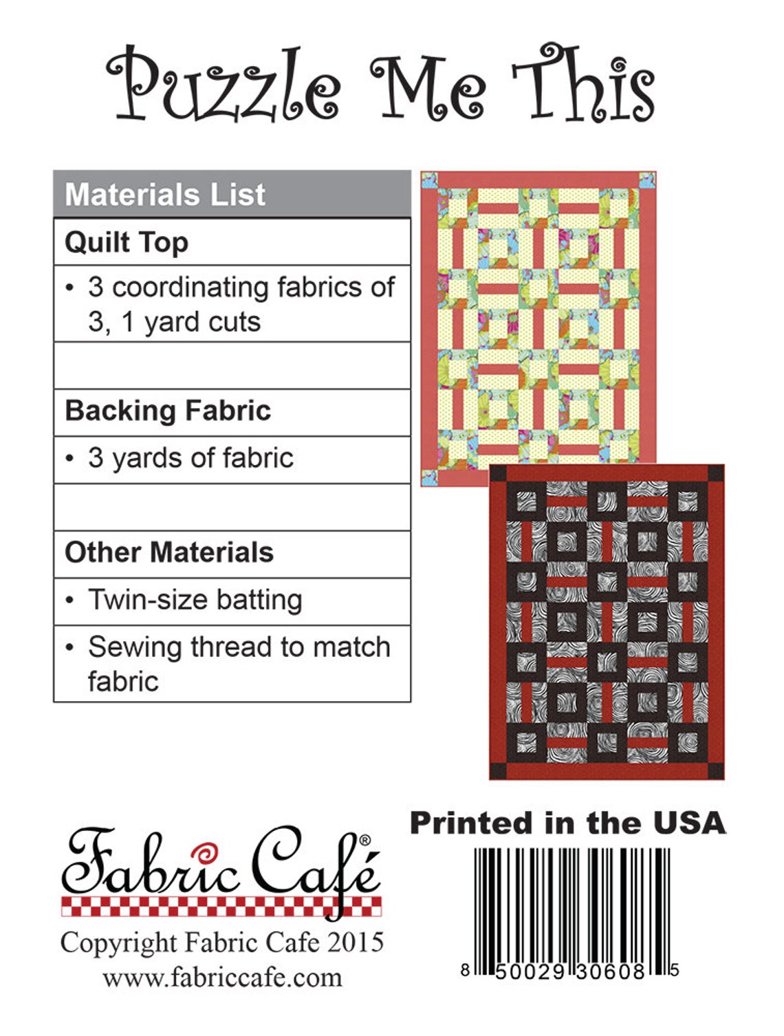 Puzzle Me This Downloadable 3-yard Quilt Pattern - Etsy