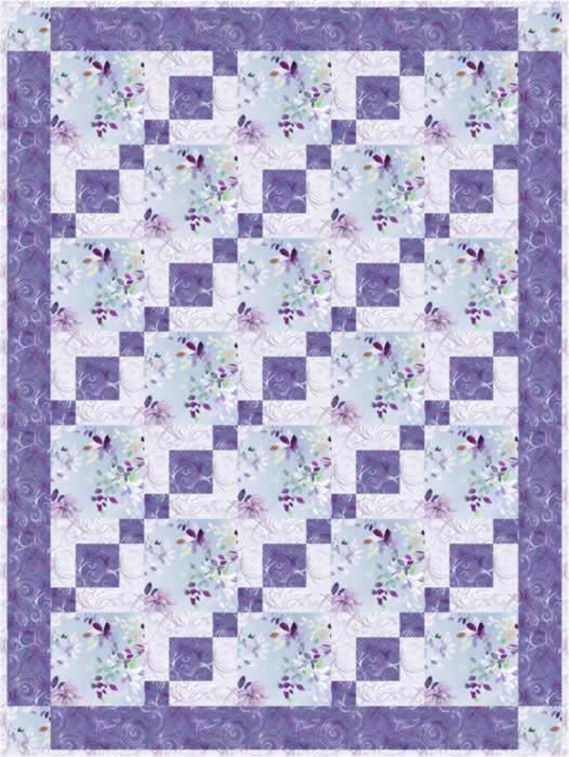 Downloadable Stepping Stones Quilt Pattern Easy 3 Yard Design Etsy