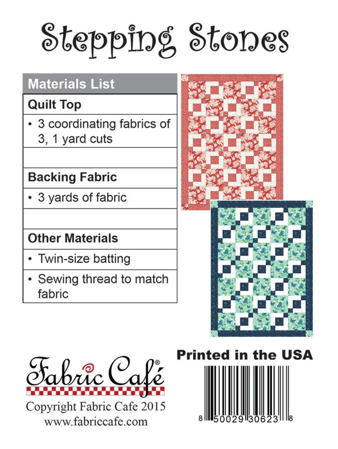 Downloadable Stepping Stones Quilt Pattern Easy 3 Yard Design Etsy