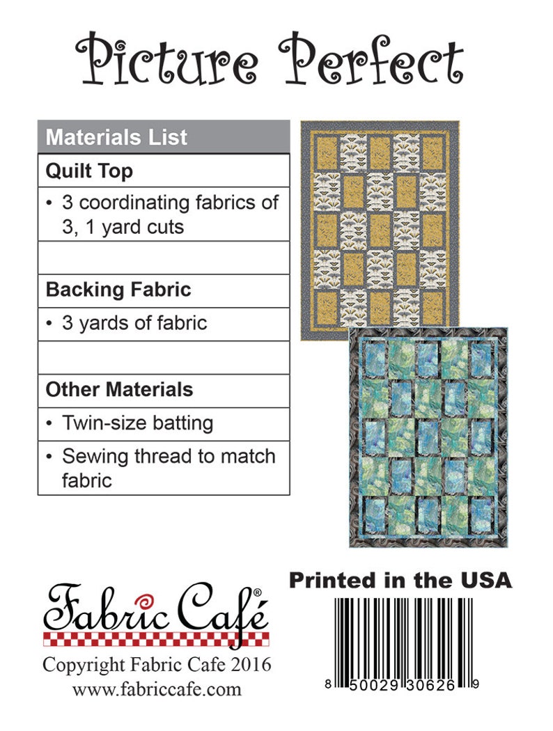 Downloadable Picture Perfect Quilt Pattern Easy 3 Yard Design Etsy