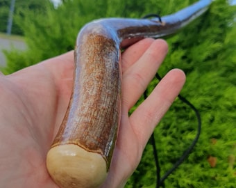 Handcrafted Irish Hazel Walking Stick: Natural Bark Hiking Cane