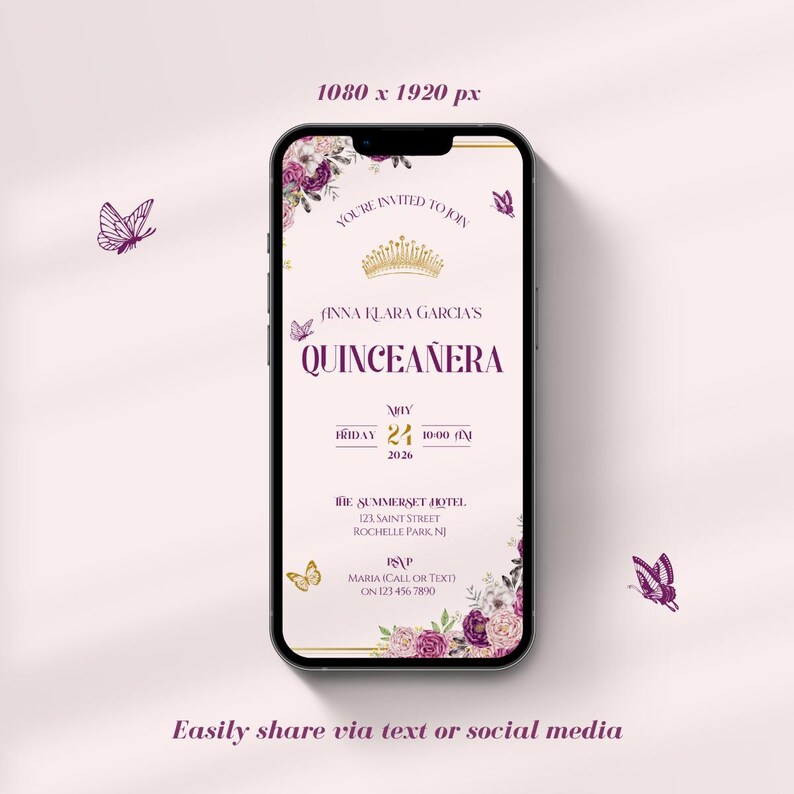 Pastel Quinceanera Invitation, Floral Sweet 15/ XV Mis Quince Anos ...