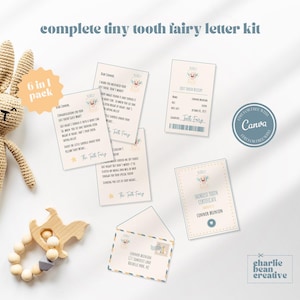 Tooth Fairy Letter and Receipt Printable, Mini Tooth Fairy Kit, Lost Tooth Certificate, Tooth Fairy Envelope and Note, Instant Download