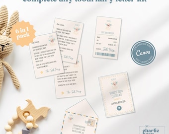 Tooth Fairy Letter and Receipt Printable, Mini Tooth Fairy Kit, Lost Tooth Certificate, Tooth Fairy Envelope and Note, Instant Download