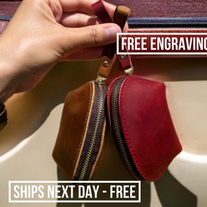 Cartera pequeña para mujer, minibolso de cuero personalizado, cuero de grano completo, hecho a mano, con cremallera, estilo caballo loco, regalos hechos a mano, regalo para ella