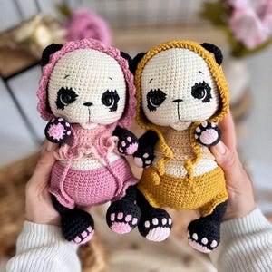 Crochet Panda Bear Toy Amigurumi Pattern, Plush Panda Pattern, Easy Panda for Crafting, Cute Panda Bear Amigurumi tutorial PDF in English